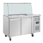 Polar U-serie tweedeurs saladette met vierkant kuchscherm, Verzenden, Nieuw in verpakking, Koelen en Vriezen