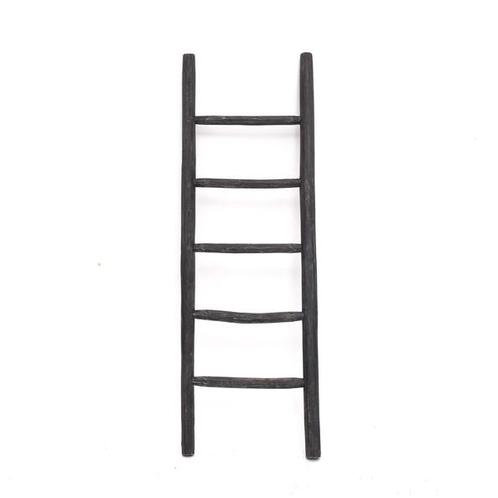 Houten decoratie ladder | Black Teak | 50x5x150, Huis en Inrichting, Badkamer | Badtextiel en Accessoires, Zwart, Nieuw, Verzenden