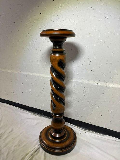 Plantentafel - Elegante Donkerhouten Gedraaide Twist, Antiek en Kunst, Curiosa en Brocante