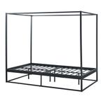 [en.casa] Hemelbed Kristianstad met bedbodem 120x200 cm zwar, Verzenden, Nieuw
