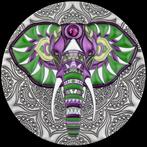 Niue. 5 Dollars 2019 Elephant Mandala 2 Oz, (.999)