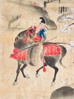 Cavalier samouraï sous les cerisiers en fleurs - s, Antiek en Kunst, Antiek | Overige Antiek