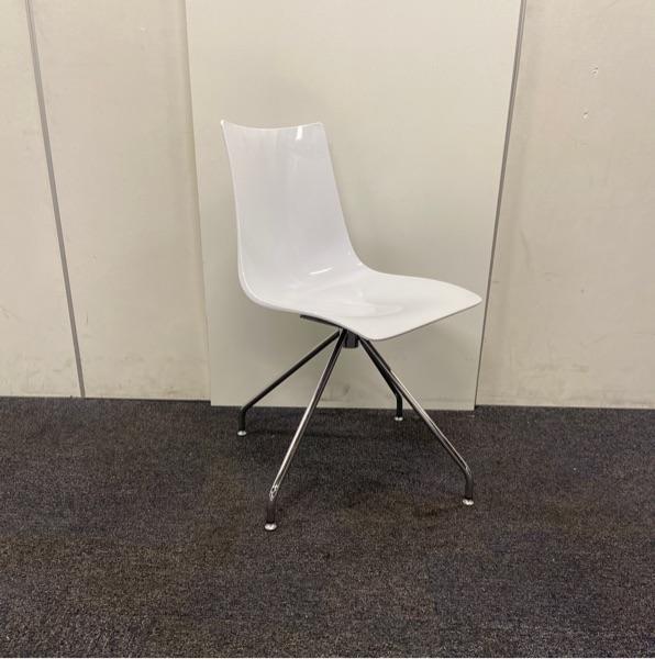 scab Zebra design stoel, draaistoel,  Wit - chroom, Huis en Inrichting, Stoelen, Eén, Gebruikt, Stof, Ophalen of Verzenden