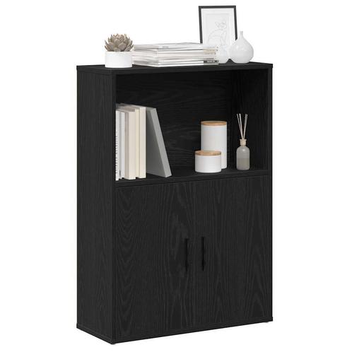 vidaXL Boekenkast 60x24x85 cm bewerkt hout zwart, Huis en Inrichting, Kasten | Boekenkasten, Nieuw, Overige houtsoorten, Verzenden