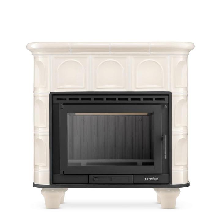 Houtkachel - 15 kW - betegeld - beige - energielabel A, Huis en Inrichting, Kachels, Nieuw, Ophalen of Verzenden