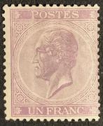 België 1865 - Leopold I in links profiel : 1F Lila - Tanding, Postzegels en Munten, Postzegels | Europa | België, Gestempeld