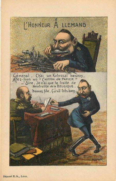 Frankrijk, Italië - Eerste Wereldoorlog, satire - Kaiser, Verzamelen, Ansichtkaarten | Buitenland