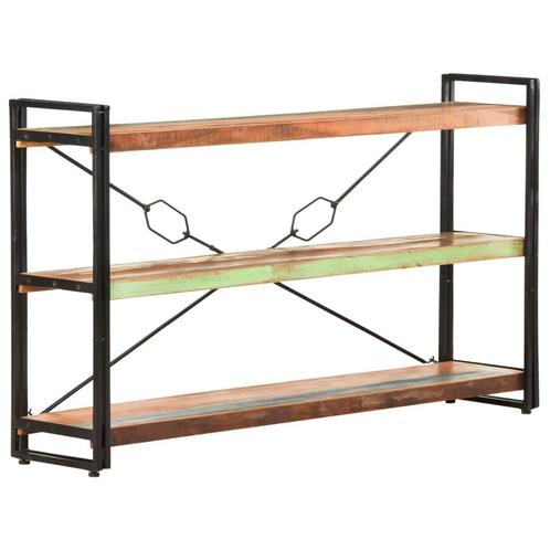 vidaXL Boekenkast met 3 schappen 140x30x80 cm massief, Huis en Inrichting, Kasten | Boekenkasten, 25 tot 50 cm, Nieuw, Overige houtsoorten