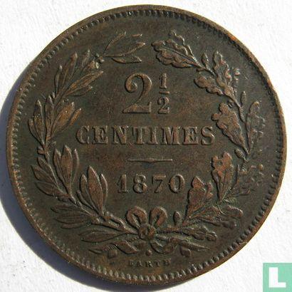 Luxemburg 2½ centime 1870 (met punt), Postzegels en Munten, Munten | Europa | Niet-Euromunten, Losse munt, Verzenden