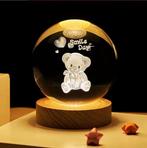 3D kristallen bol lamp - USB oplaadbaar - Beer, Verzenden, Nieuw, Glas, Vogel