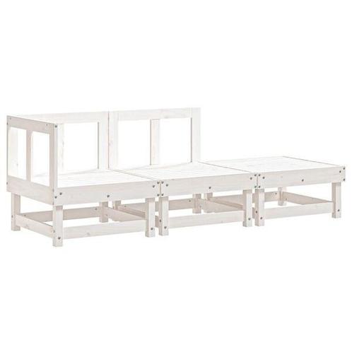 Loungeset Grenenhout Wit: Retourdeal, 35% Korting!, Tuin en Terras, Tuinsets en Loungesets, Nieuw, Hout, Loungeset, 4 zitplaatsen