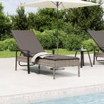 vidaXL Ligbed met kussen poly rattan grijs, Tuin en Terras, Tuinsets en Loungesets, Verzenden, Nieuw, Rotan