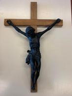 Antiek Crucifix - Hout, Legering - 1920-1930 - Jezus aan het