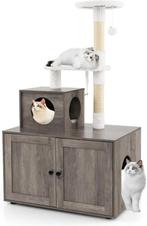 Krabpaal voor katten - 77,5x49x132 cm - Grijs - COSTWAY, Dieren en Toebehoren, Verzenden, Zo goed als nieuw