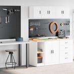vidaXL Garagekasten 2 st spaanplaat wit, Huis en Inrichting, Kasten | Stellingkasten, Verzenden, Nieuw