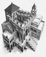 Kunstdruk M. C. Escher - Treppauf und Treppab 55x65cm, Huis en Inrichting, Verzenden, Nieuw