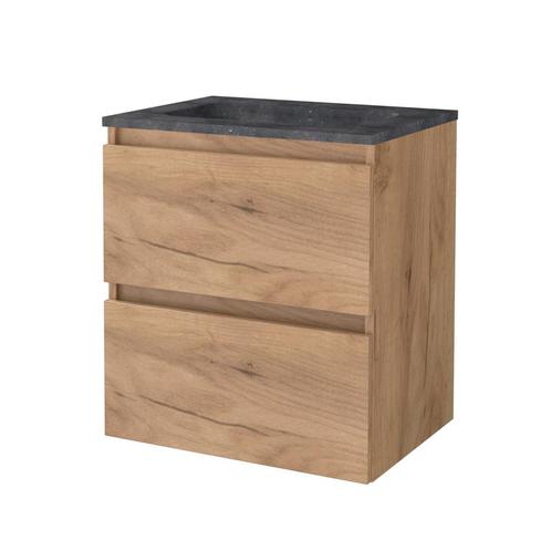 Badmeubelset BWS Salt 60x46cm Greeploos 2 Lades Met Wastafel, Doe-het-zelf en Verbouw, Sanitair, Bad, Nieuw, Chroom, Ophalen of Verzenden