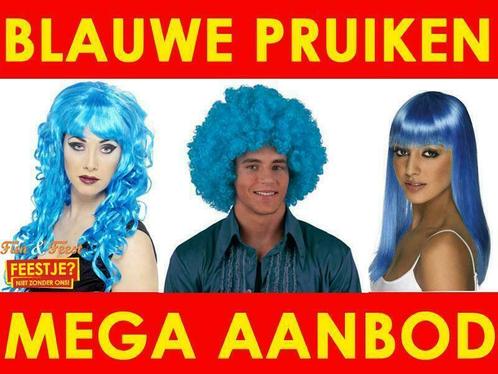 Blauwe pruiken - Mega aanbod blauwe feestpruiken, Kleding | Dames, Carnavalskleding en Feestkleding, Accessoires, Nieuw, Carnaval