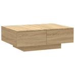Salontafel 90x60cm bewerkt hout | Retourdeal 42% Korting, 50 tot 100 cm, Eikenhout, Nieuw, Modern