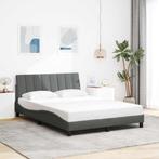 vidaXL Bedframe zonder matras Hanko stof donkergrijs, Verzenden, 140 cm, 200 cm, Nieuw
