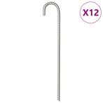 vidaXL Tentharingen 12 st Ø10 mm 37 cm gegalvaniseerd staal, Verzenden, Nieuw
