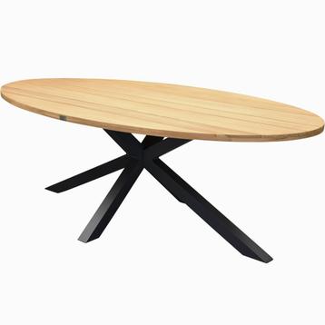 Zanzibar dining tuintafel 220x120 cm ovaal met teak blad beschikbaar voor biedingen
