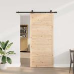vidaXL Schuifdeur Bruin 80 x 208 cm Massief grenenhout, Verzenden, Nieuw
