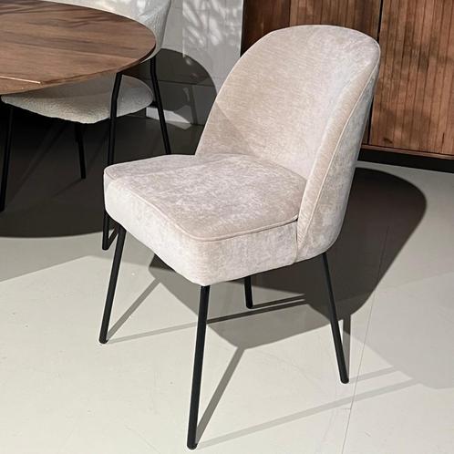 Outlet prijs: Eetkamerstoel mona - Stof Beige, Huis en Inrichting, Stoelen, Nieuw, Verzenden