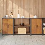 vidaXL Keukenopslag set 3 pcs Roestig 210 x 50 x 92 cm, Huis en Inrichting, Keuken | Keukenelementen, Verzenden, Nieuw, Bruin