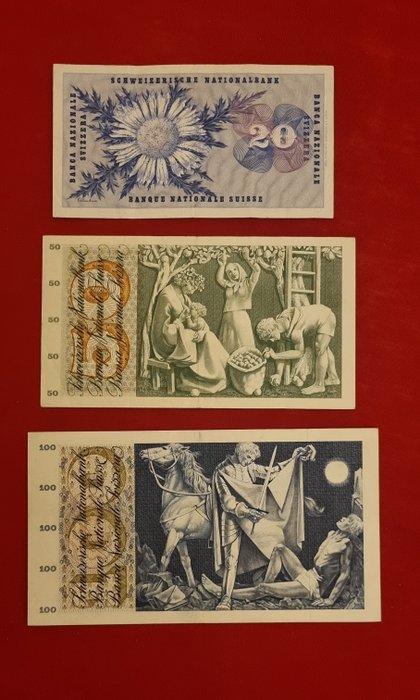 Zwitserland. - 20, 50 and 100 Franken - Various Dates, Postzegels en Munten, Munten | Nederland