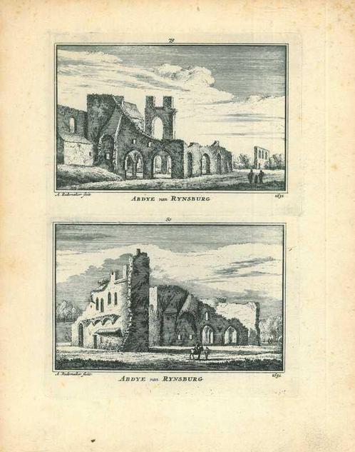 Zicht op Rijnsburg, Antiek en Kunst, Kunst | Etsen en Gravures