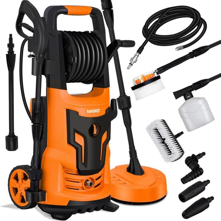 MASKO® hogedrukreiniger 2200 Watt 165 bar 450 l/u, Drukreini, Huis en Inrichting, Woonaccessoires | Overige, Zo goed als nieuw