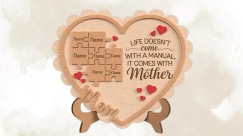 Moederdag puzzel hart, Diversen, Cadeauverpakkingen, Cadeautasje, Nieuw, Verzenden