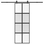 vidaXL Schuifdeur met beslag 76x205 cm gehard glas en, Doe-het-zelf en Verbouw, Deuren en Horren, Verzenden, Nieuw
