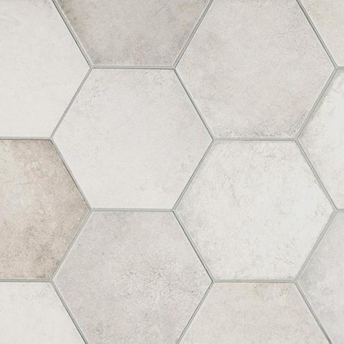 Vloertegel / wandtegel hexagon random snow 17,5x20cm, Doe-het-zelf en Verbouw, Tegels, Vloertegels, Nieuw, 10 m² of meer, Keramiek