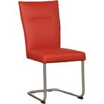 Leren eetkamerstoel Retro - Toledo Siegelstein (rood) -, Huis en Inrichting, Ophalen of Verzenden, Nieuw, Leer, Modern