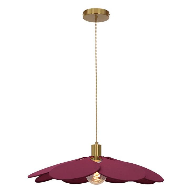 Landelijke hanglamp bordeauxrood, Nena, Huis en Inrichting, Lampen | Hanglampen, Nieuw, Stof, 75 cm of meer, Ophalen of Verzenden