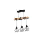 Hanglamp Hout en industrieel | 50CM | 3 x E27 fitting, Huis en Inrichting, Lampen | Hanglampen, Nieuw, Ophalen of Verzenden, Landelijk