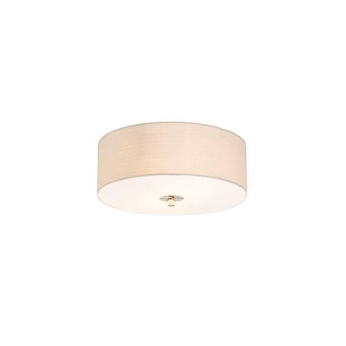 Landelijke plafondlamp wit/crème 30 cm - Drum Jute, Huis en Inrichting, Lampen | Plafondlampen, Nieuw, Overige materialen