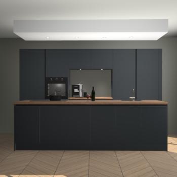Onyxgrijze greeploze keuken Lodz 66312, Huis en Inrichting, Keuken | Complete keukens, Verzenden