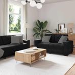 vidaXL 2-delige bankset met kussens van zwart fluweel, Huis en Inrichting, Banken | Bankstellen, Verzenden, Nieuw, Vierpersoons of meer
