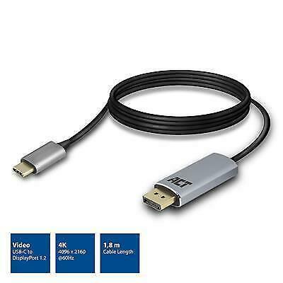 ACT | Kabel | USB-C | Displayport | Space Gray, Computers en Software, USB Sticks, Nieuw, Verzenden
