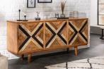 Elegant dressoir LONG ISLAND 160cm mangohoutlook met retro, Huis en Inrichting, Kasten | Dressoirs, Ophalen of Verzenden, Nieuw