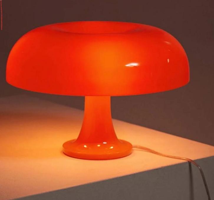 Mushroom Lamp - Oranje / Wit - GRATIS verzending - Vintage, Huis en Inrichting, Lampen | Tafellampen, Nieuw, Kunststof, Minder dan 50 cm