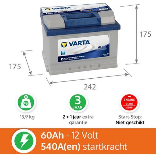 Varta Blue Dynamic D59 Accu Incl. 1 Jaar Extra Garantie, Auto-onderdelen, Accu's en Toebehoren, Verzenden