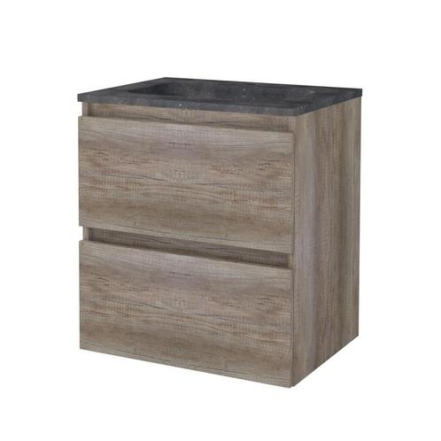 Badmeubelset BWS Salt 60x46cm Greeploos 2 Lades Met Wastafel, Doe-het-zelf en Verbouw, Sanitair, Bad, Nieuw, Chroom, Ophalen of Verzenden