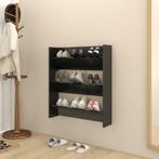 vidaXL Wandschoenenkast 80x18x90 cm bewerkt hoogglans zwart, Huis en Inrichting, Verzenden, Nieuw