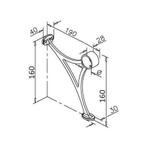 Voetsteun Messing massief 40 mm, Verzenden