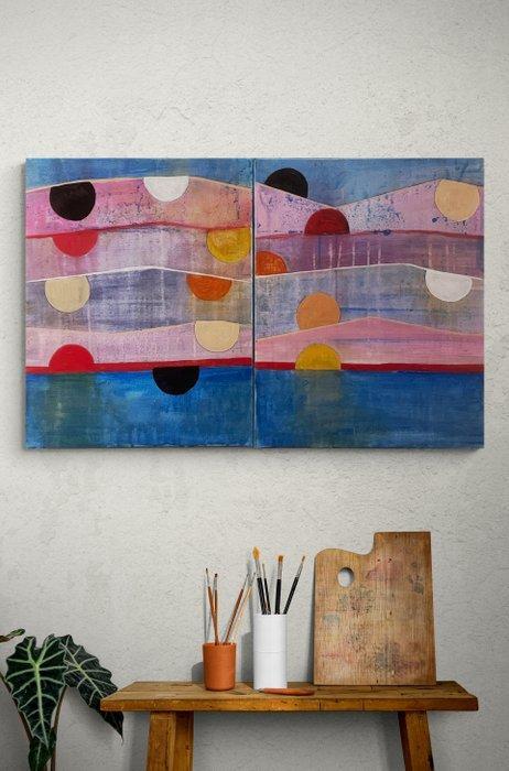 J. DELGALLO - atardeceres rojos. XL. ( NO Reserve ), Antiek en Kunst, Kunst | Schilderijen | Modern