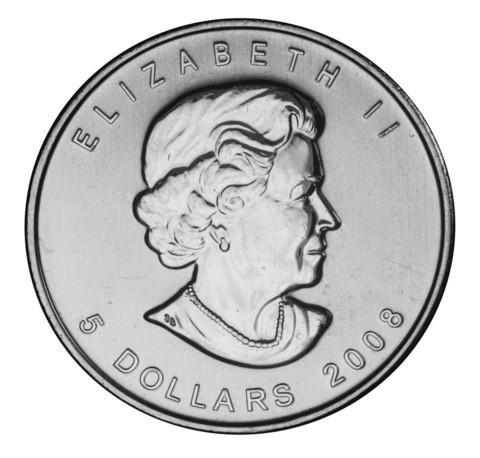 Canadian Maple Leaf 1 oz 2008 (7.909.161 oplage), Postzegels en Munten, Munten | Amerika, Noord-Amerika, Losse munt, Zilver, Verzenden